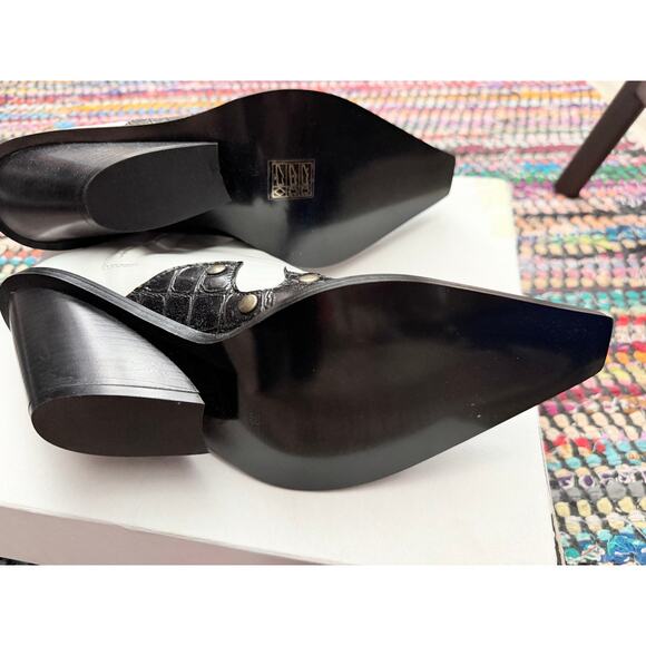 Gia Couture Cabinda Black and White Calf Western Ankle Boot - Picture 8 of 9